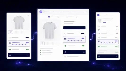 Parcelamento no WooCommerce com preço, parcelas, PIX, cartão, carrinho e checkout organizados na jornada de compra.