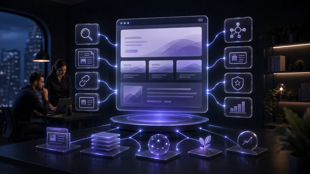 SEO para pequenas empresas com estratégia de conteúdo, site próprio, busca orgânica, autoridade e geração de oportunidades.