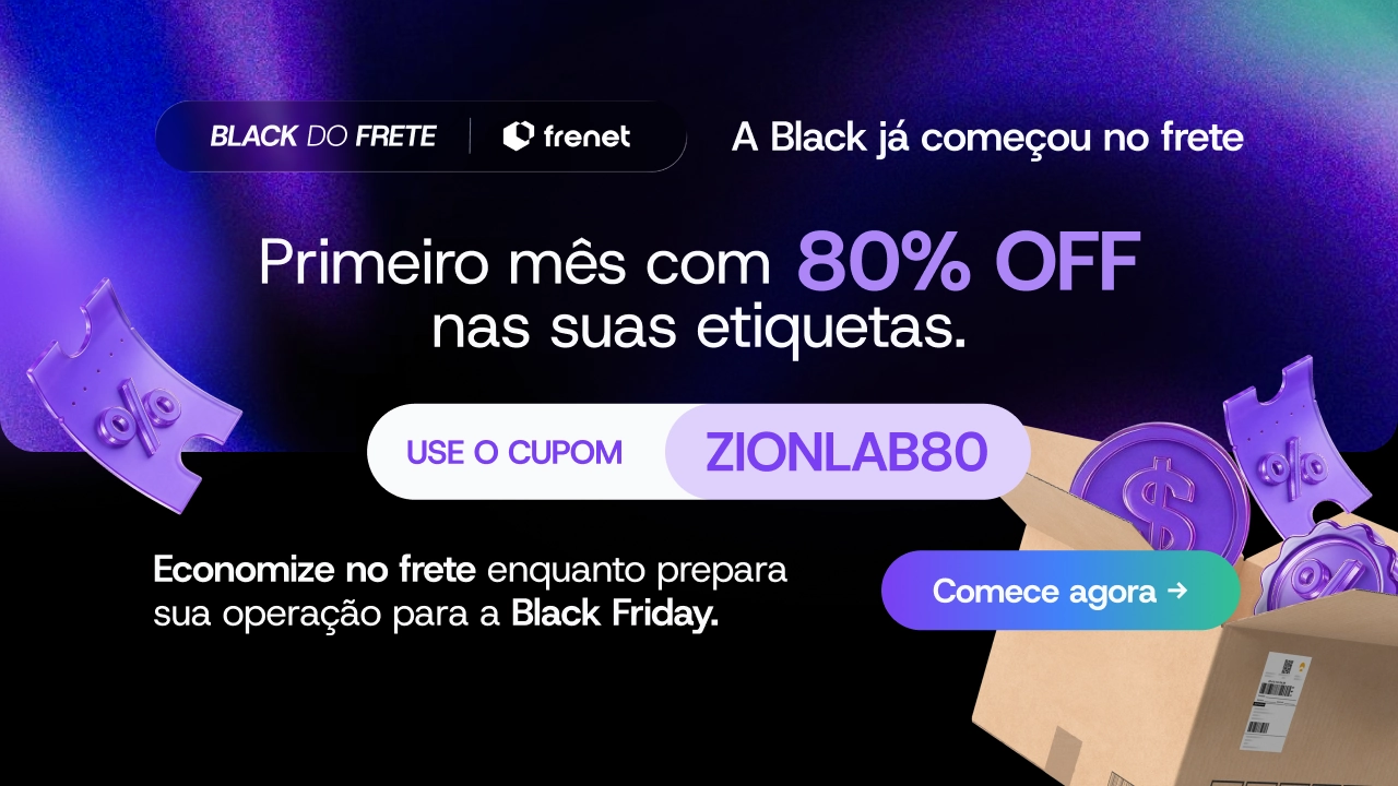 Cupom Frenet ZIONLAB80 com até 80% de desconto antes da Black Friday