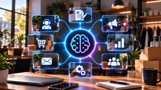Inteligência artificial para pequenas empresas integrada a WordPress, WooCommerce, CRM, dados e automação