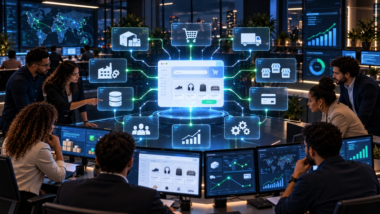 Loja virtual para médias empresas integrada a ERP marketplaces catálogo logística CRM e tracking