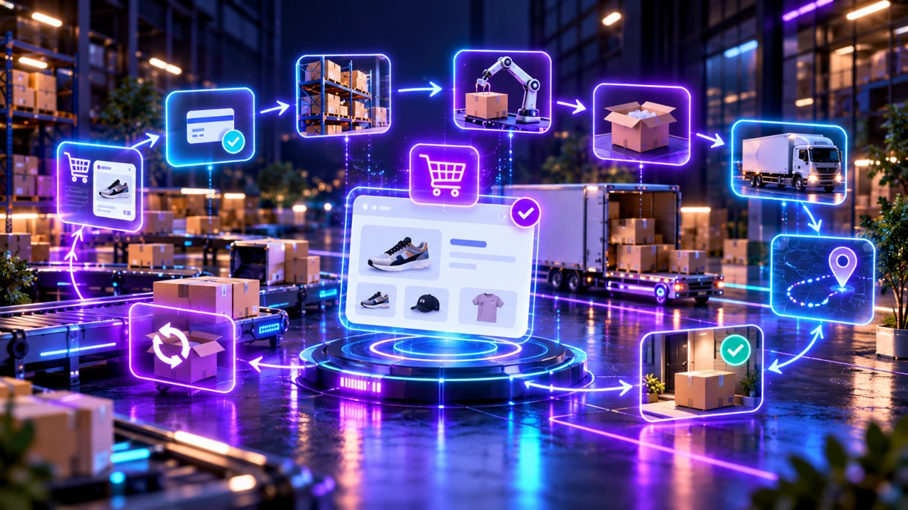 Gestão de pedidos no e-commerce com integração entre pagamento, emissão de nota fiscal, ERP, estoque, etiquetas e transporte