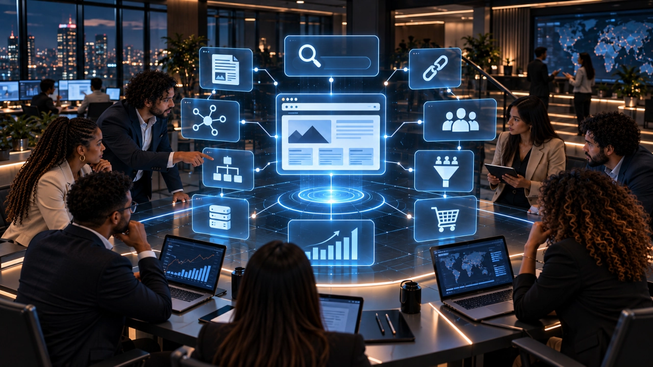 SEO para médias empresas integrando conteúdo, tecnologia, dados e autoridade digital